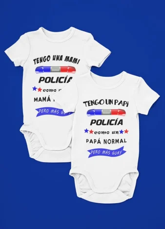 Papi o Mami POLICÍA – Body para bebés