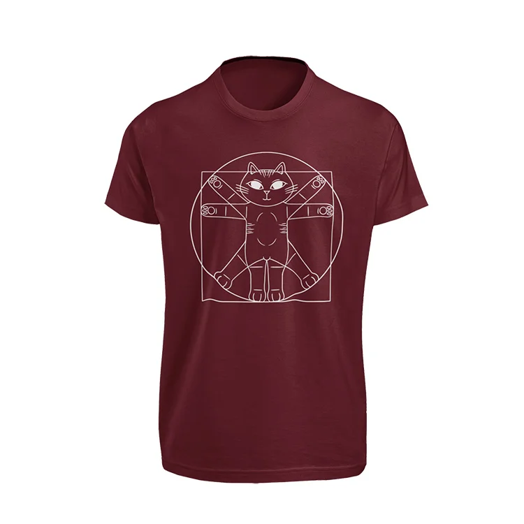 camiseta-gato-vitruvio-granate