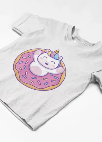 Camiseta Unicornio Feliz en Donuts