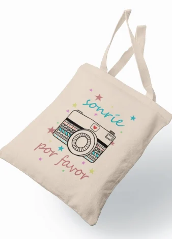 Bolso tote orgánico; Sonríe por favor