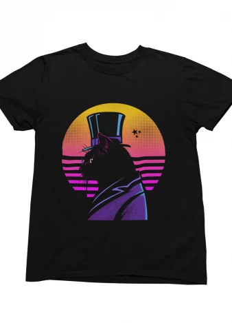 Camiseta Gato estilo cyberpunk