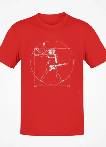 Camiseta Hombre de Vitruvio Rock – Roja