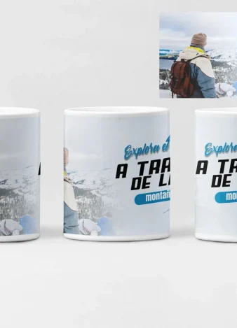 Taza Explora el mundo a través de las montañas
