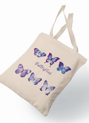 Bolso Orgánico con estampación de mariposas