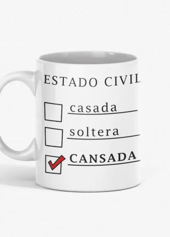 Taza estado civil: Cansada