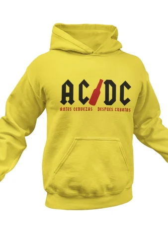 Sudadera ACDC Antes Cervezas después Cubatas – Amarillo