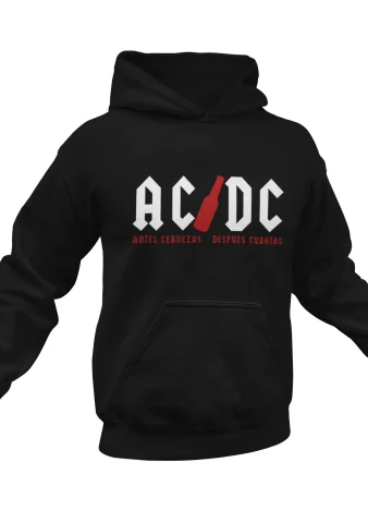 Sudadera ACDC Antes Cervezas después Cubatas – Negra