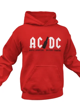 Sudadera ACDC Antes Cervezas después Cubatas – Roja
