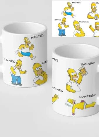 Taza graciosa días de la semana