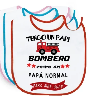 Babero de bebé Papi Bombero