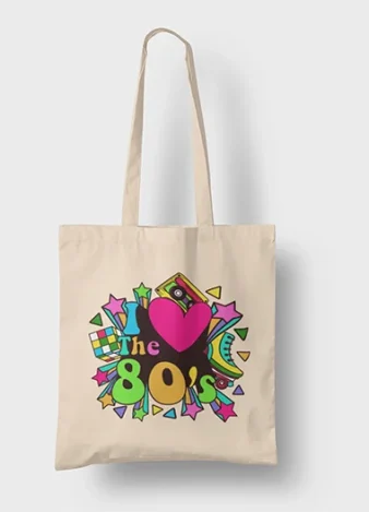Mochila I love the 80´s – Bolso Tote, Beige