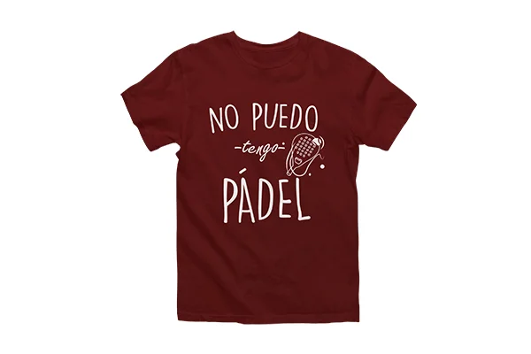 camiseta-no-puedo-tengo-padel-granate