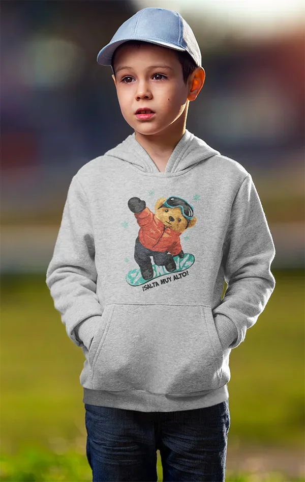 sudadera-gris-niño-oso-snowboard