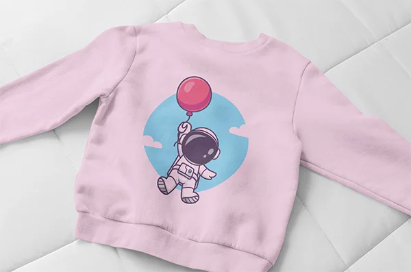 sudadera-niña-o-rosa-astronauta-sin-capucha sudadera-niña-o-rosa-astronauta-sin-capucha