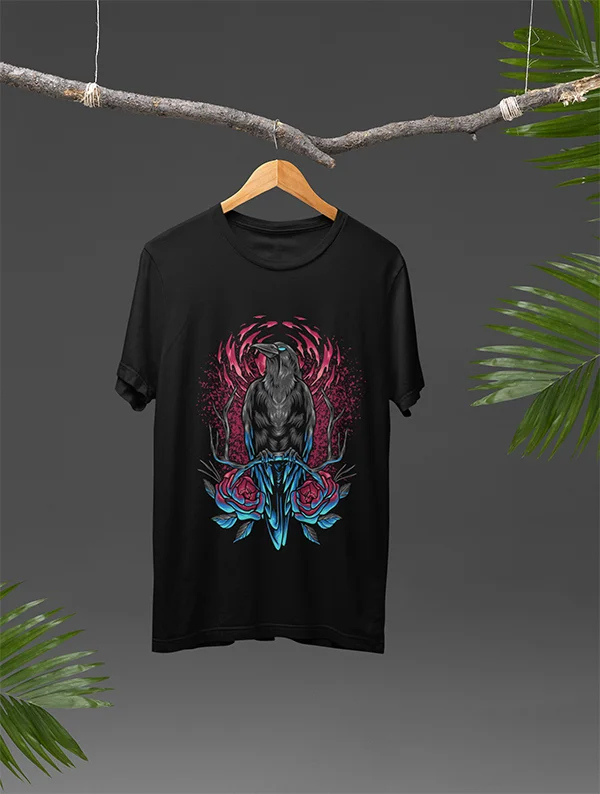 camiseta-gotica-cuervo-redoltees-terror