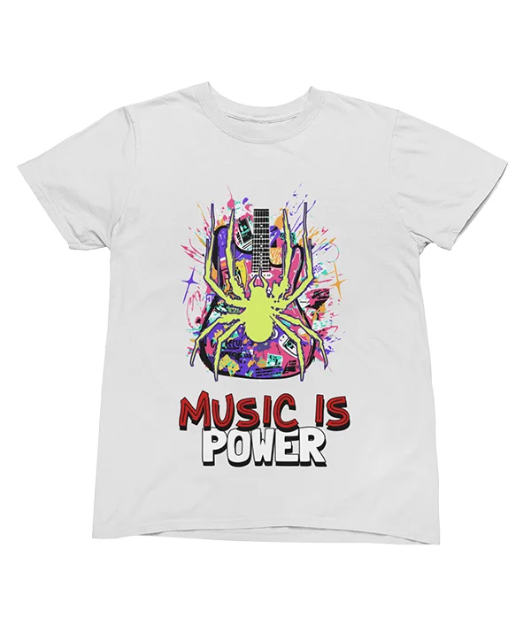 camiseta-superman-music-is-power-blanca