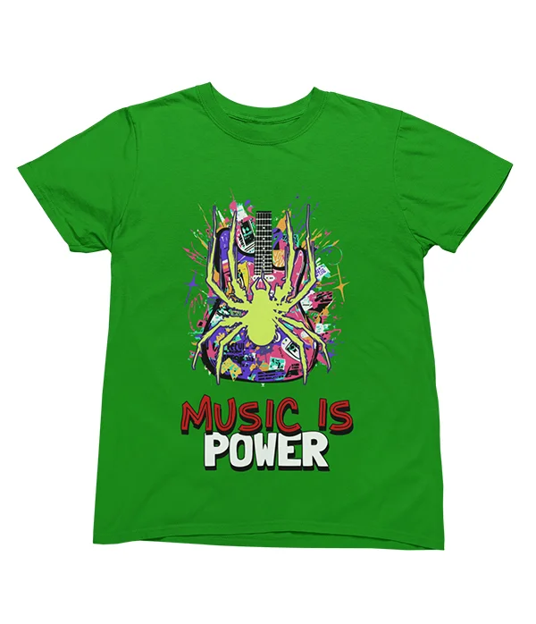 camiseta-superman-music-is-power-verde