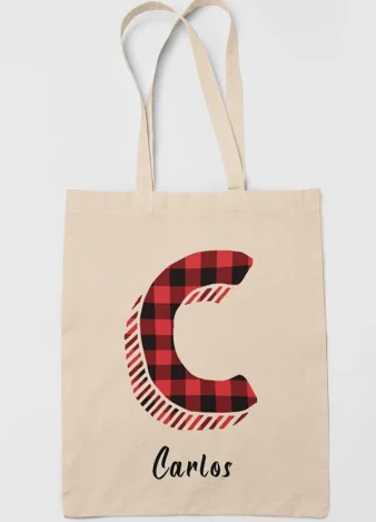 Bolso Tote Letra y nombre Personalizado