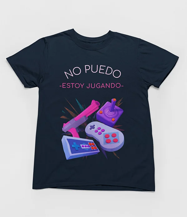 camiseta-no-puedo-estoy-jugando-gamer-friki-azul-marino