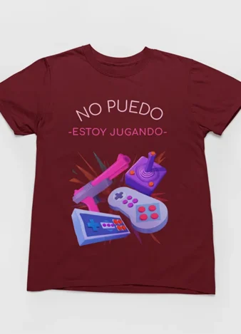 Camiseta No puedo estoy Jugando – Granate