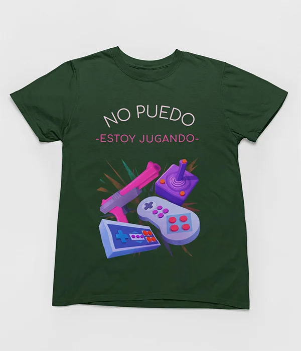 camiseta-no-puedo-estoy-jugando-gamer-friki-verde