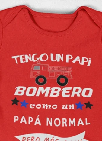 Body rojo para bebé Papi Bombero