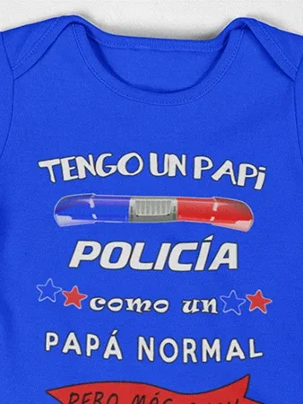 Body para bebé azul Papi policía