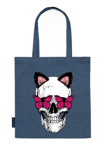 Bolsa vaquera Calavera con mariposas