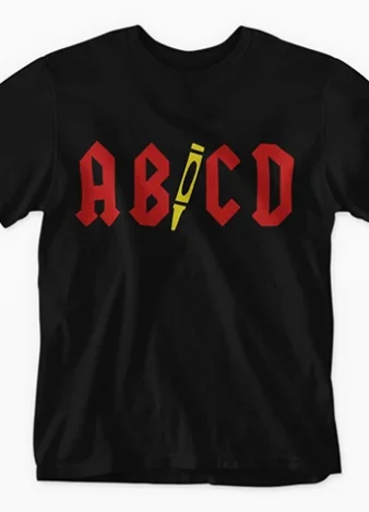 Camiseta Infantil «AB CD» – Negra