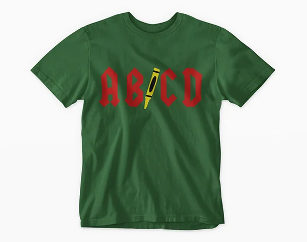 camiseta-infantil-abcd-acdc-verde