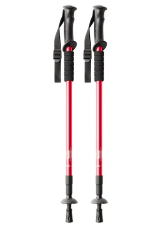 Set de bastones de senderismo plegables de aluminio – Rojo