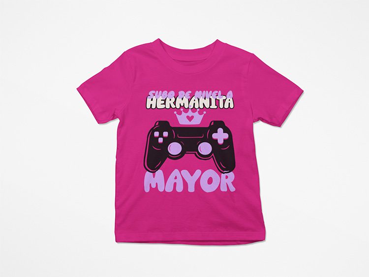 camiseta-niña-hermanita-mayor-sube-de-nivel-fucsia