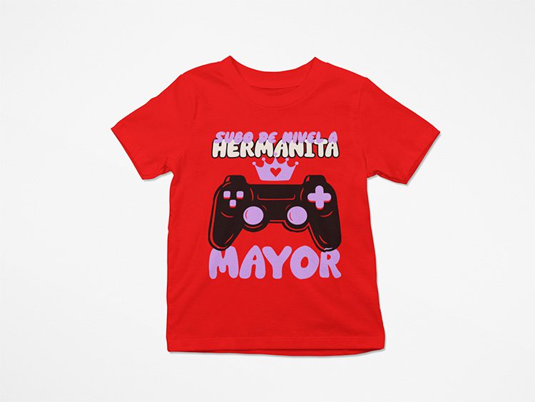 camiseta-niña-hermanita-mayor-sube-de-nivel-roja
