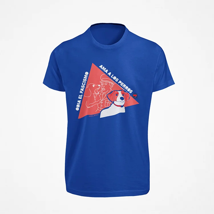 camiseta-odia-el-fascismo-ama-los-perros-azul