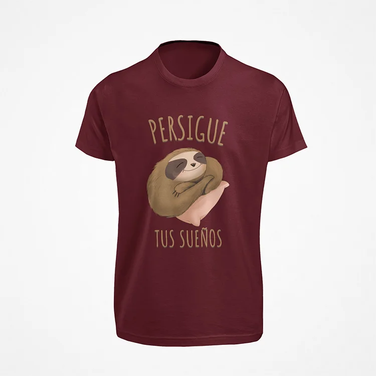 camiseta-persigue-tus-sueños-granate