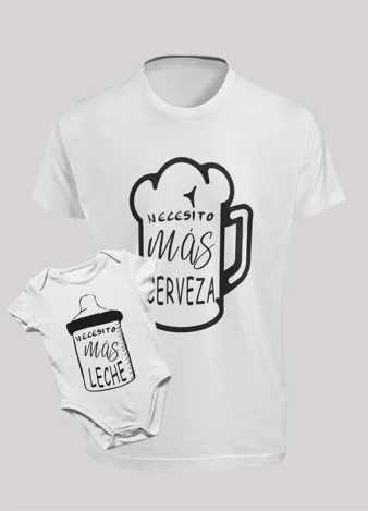 Pack body + camiseta adulto necesito más leche