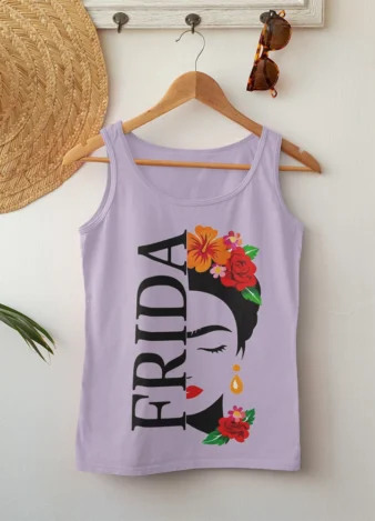 Camiseta tirantes de Frida Kahlo – Lavanda