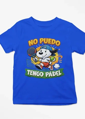 Camiseta infantil No puedo tengo pádel – Azul